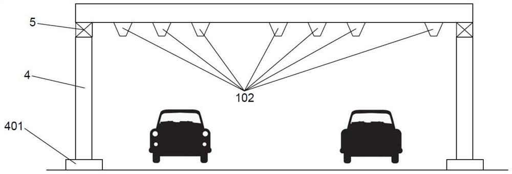 Mounting method of cross-lane construction support