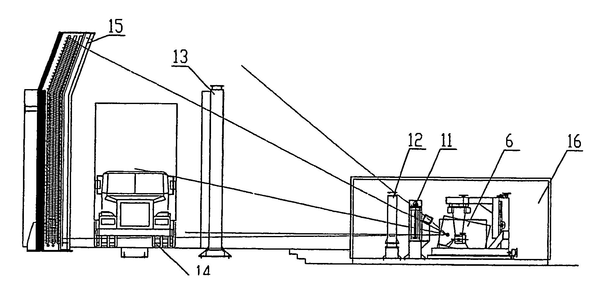 Containers/vehicle inspection system with adjustable radiation x-ray angle