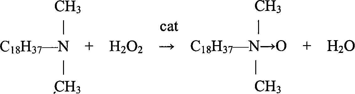 Method of synthesizing axungia alkyl dimethyl group amine oxide