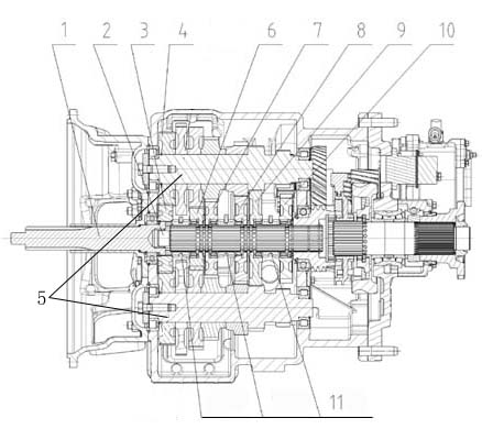 Heavy ten-gear speed changer assembly