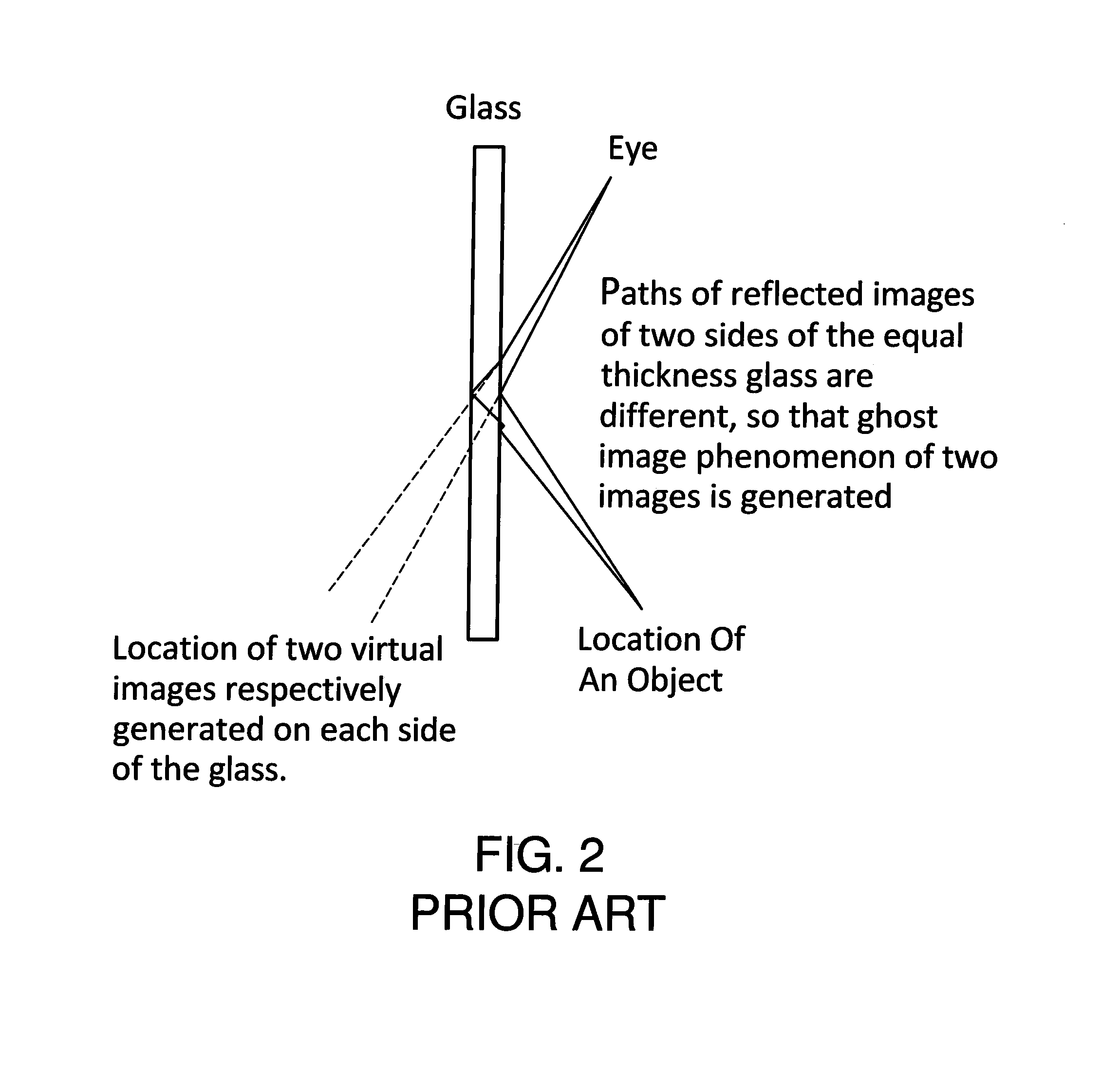 Vehicle head-up display device for preventing ghost images