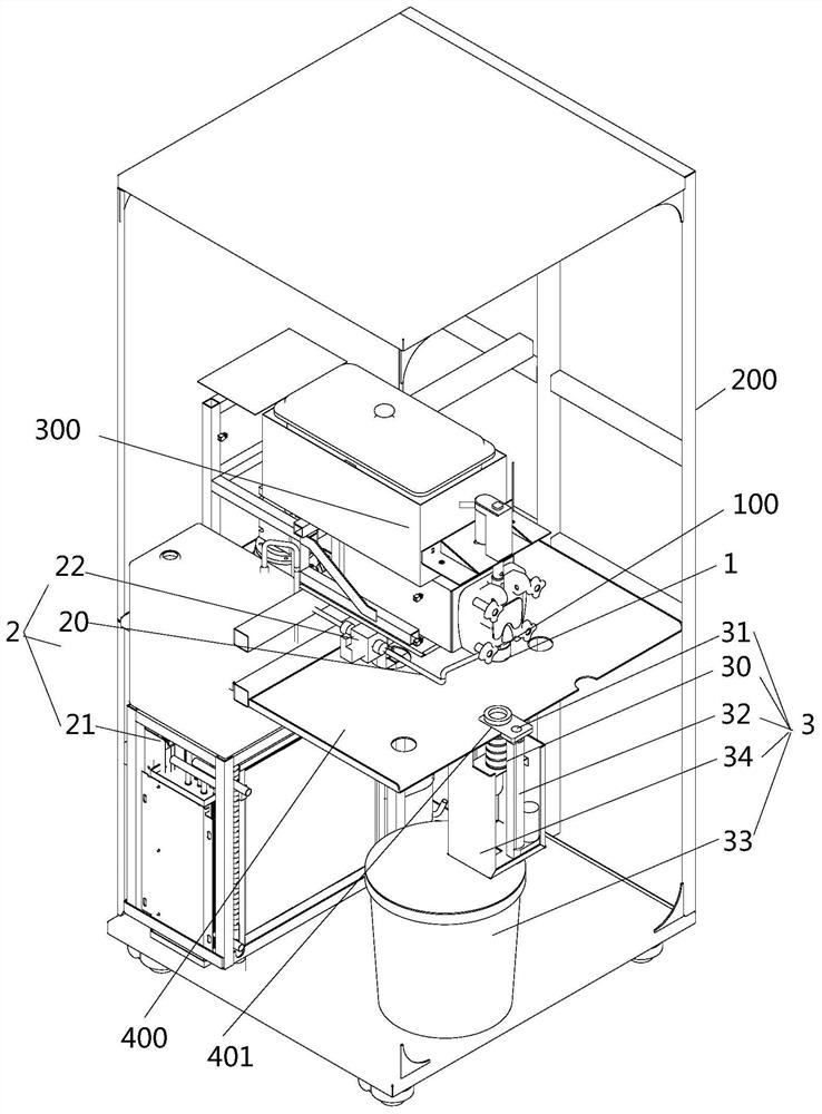 Cleaning device and food material processing equipment with same