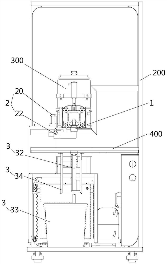 Cleaning device and food material processing equipment with same