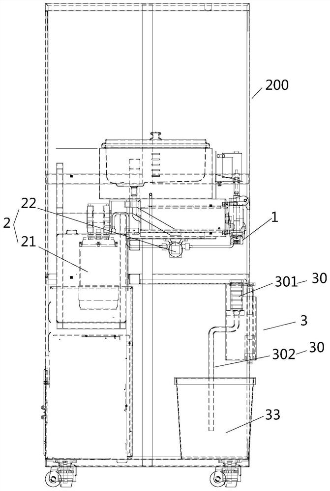 Cleaning device and food material processing equipment with same