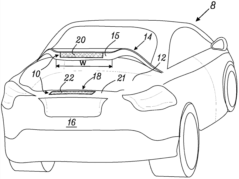 Lighting system for the trunk of a motor vehicle