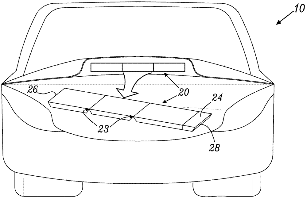 Lighting system for the trunk of a motor vehicle
