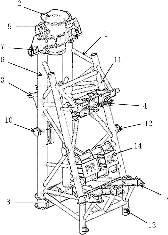 Upper part connecting device of ocean drilling vertical pipe