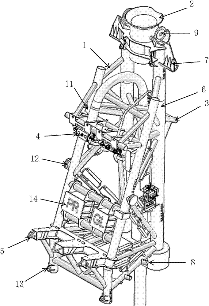 Upper part connecting device of ocean drilling vertical pipe