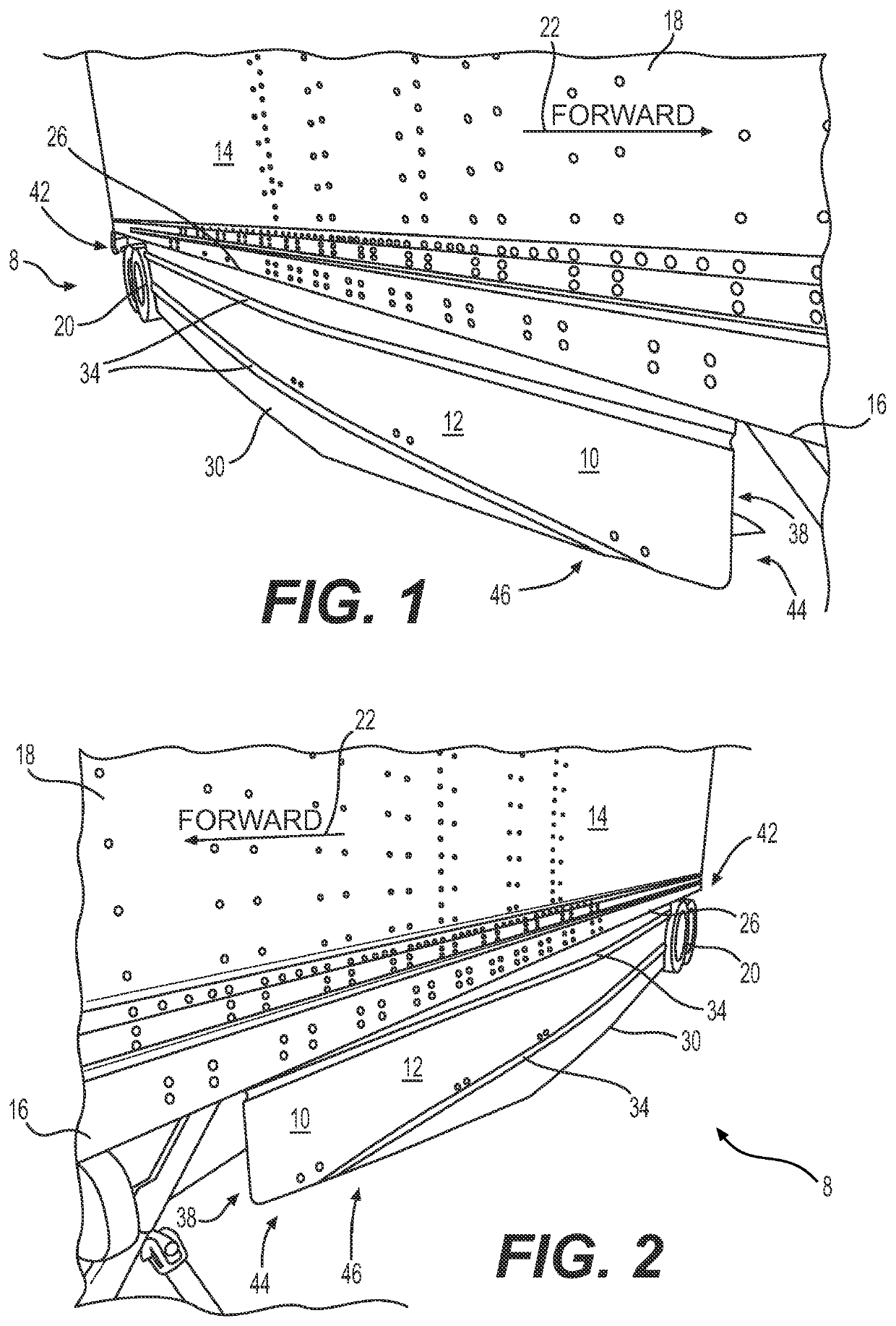 Ribbed aerodynamic skirt panel and assembly thereof