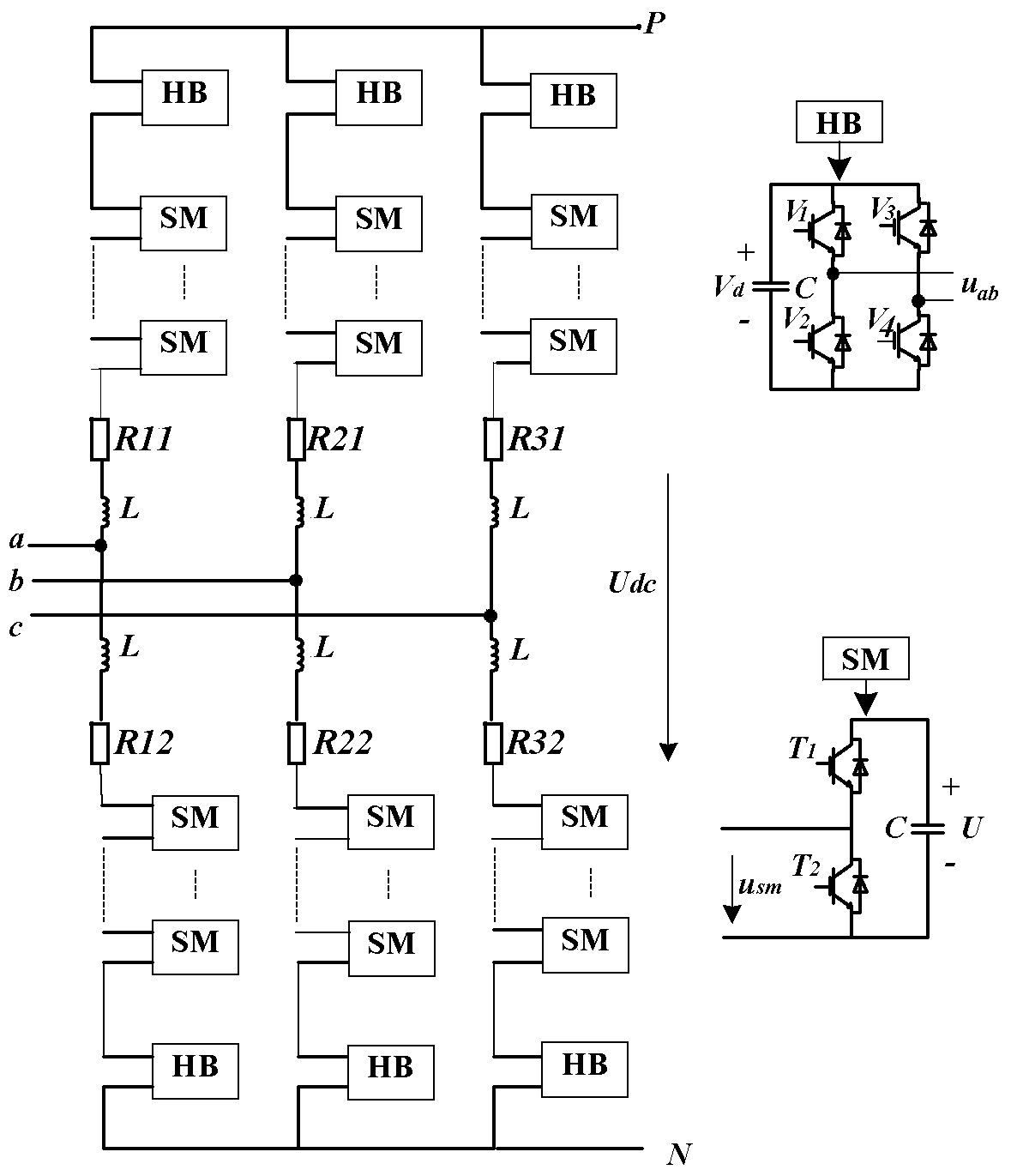 Reactive power compensation device and its control method based on modular multilevel topology