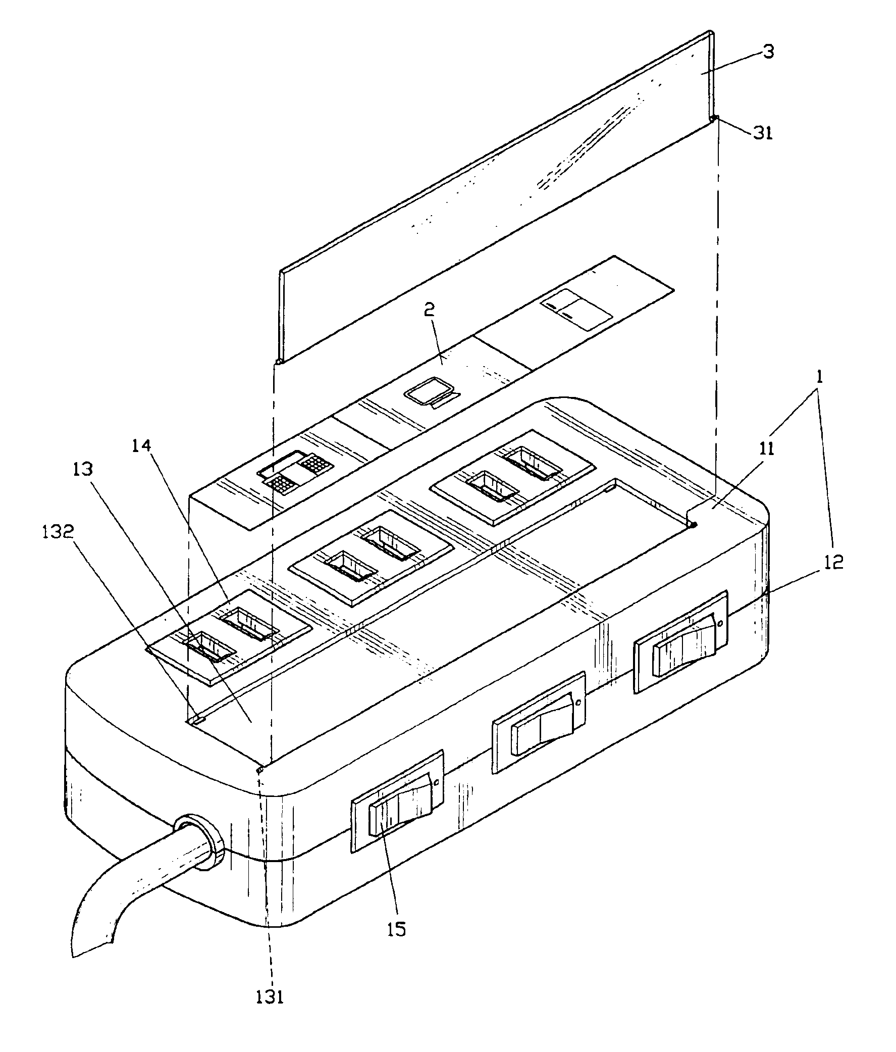 Interlining panel structure for multiple socket