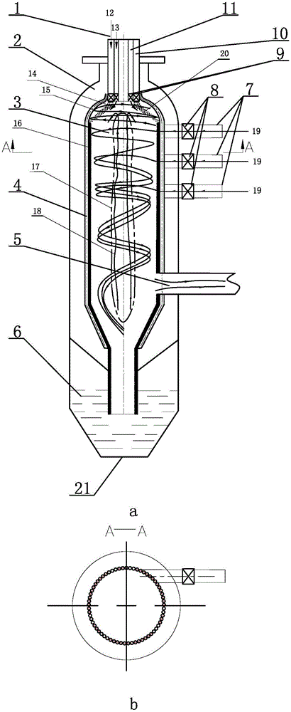 Gasifier device and method for gasifying pulverized coal by simultaneously feeding gasifying agents from top burner and furnace body layer by layer and strongly rotating gasifying agents