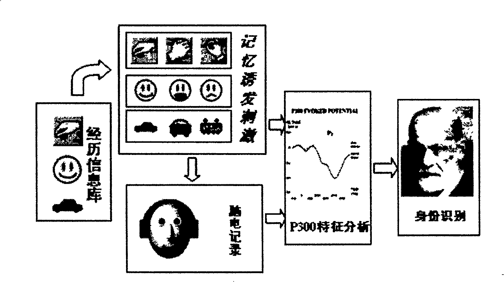 Objectively detected identity recognition method based on human brain memory character