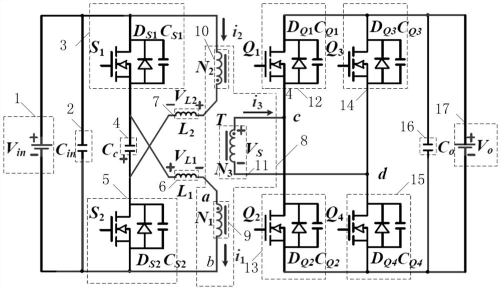 Dual-active bridge converter based on multi-winding high-frequency transformer and control method