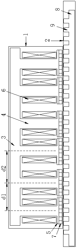 Linear motor with non-uniform teeth and without magnetic track