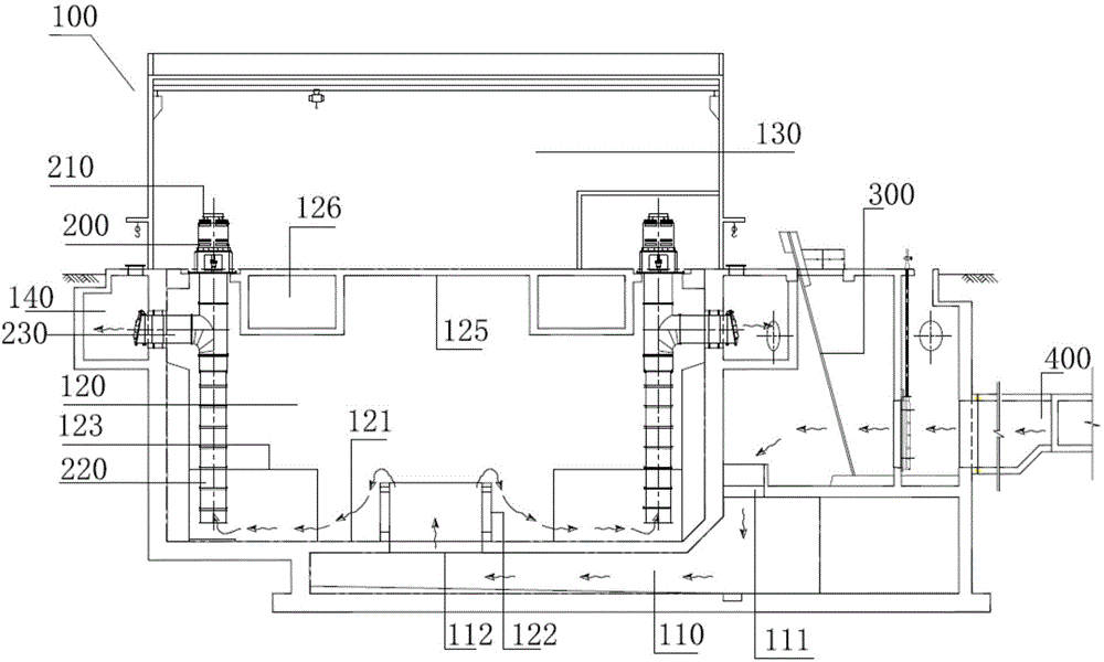 Pump station structure and pump station water in-out method