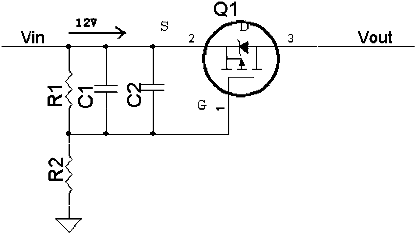 Direct current power supply slow starting circuit of gateway device