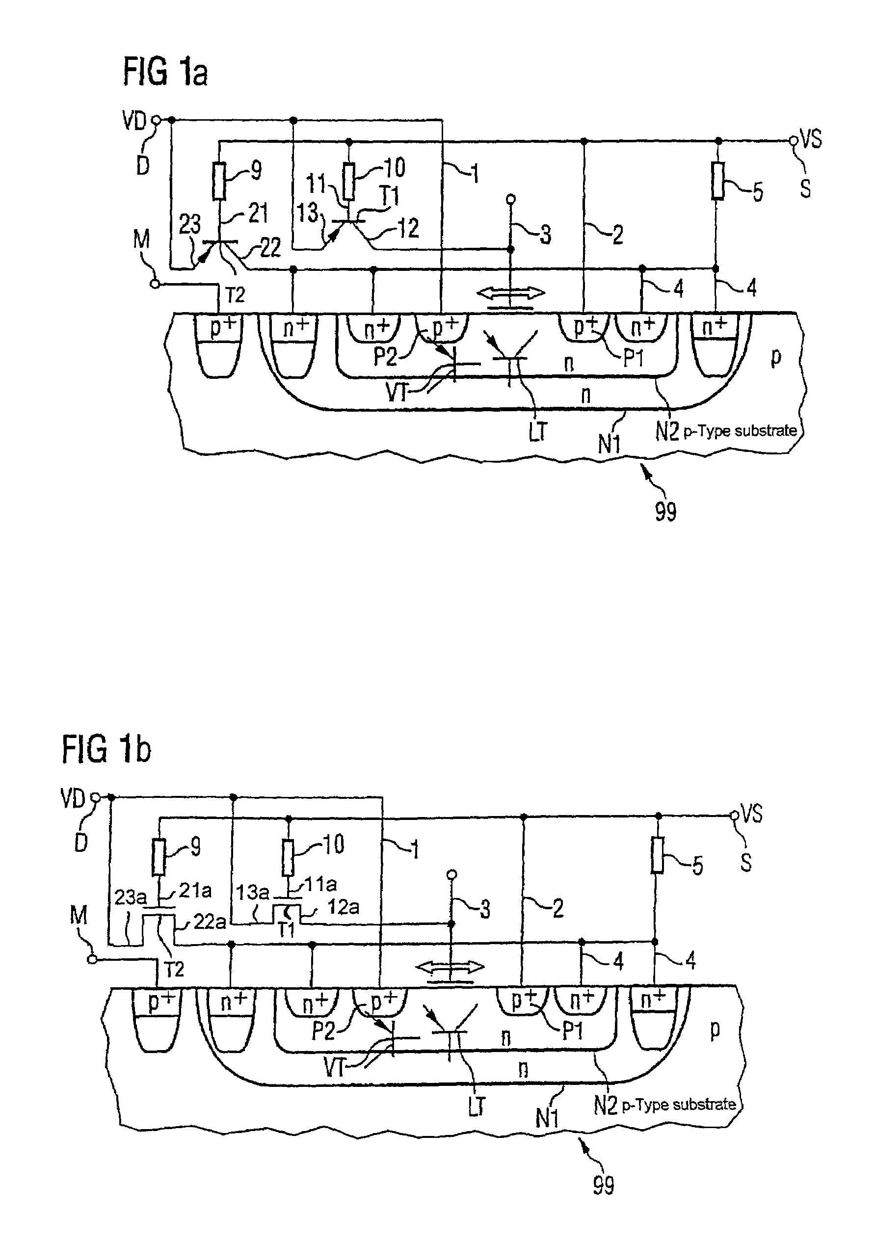 Circuit arrangement for protection against electrostatic discharge and voltage regulating device having a circuit arrangement