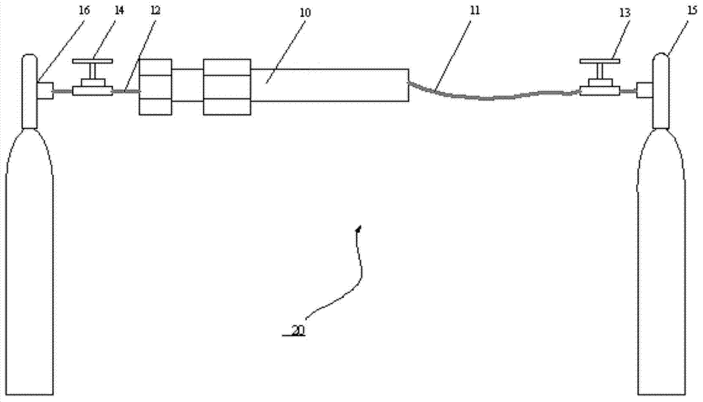 Sealed tool for standard gas preparation and preparation device comprising same