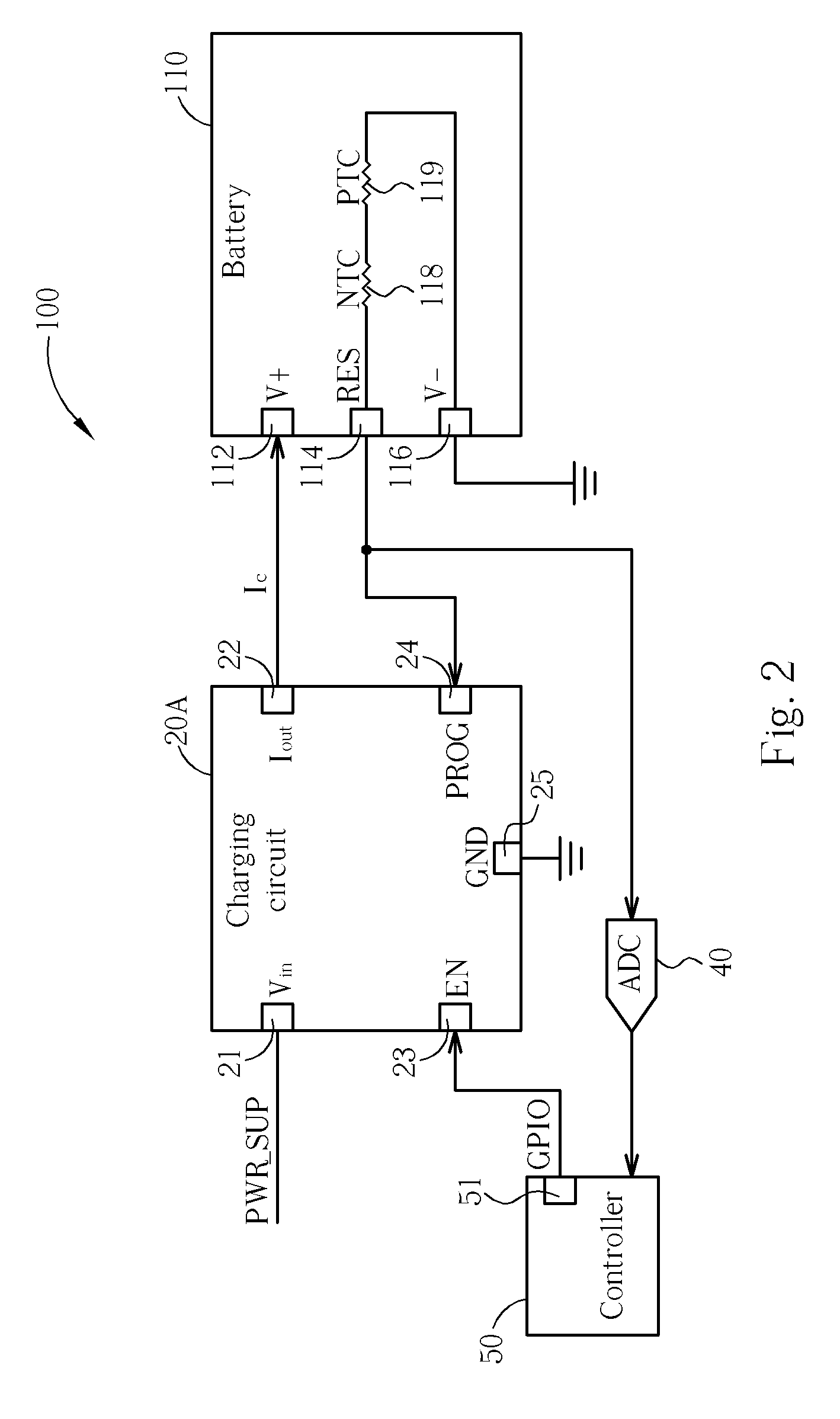 Battery charging system and related method for preventing overheating while charging