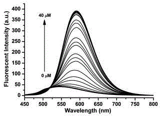 Malononitrile isophorone copper ion fluorescent probe and preparation method thereof