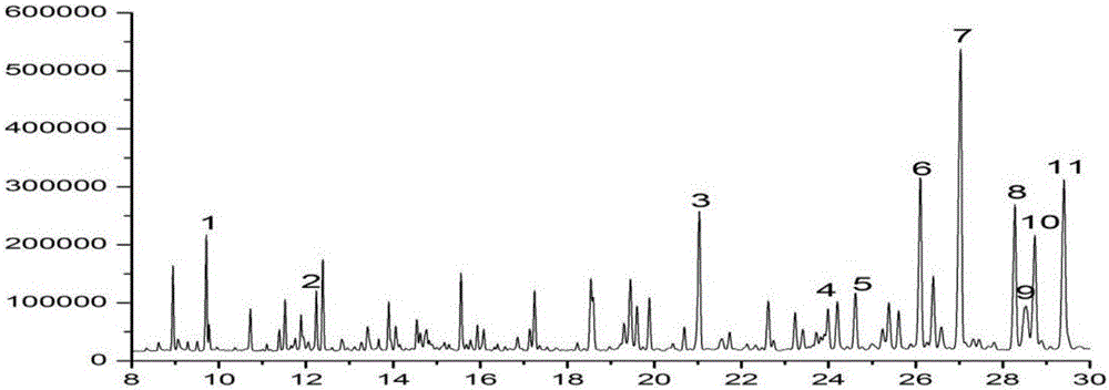 Method for establishing fingerprint spectrum to identify Phoebe zhennan based on GC-MS technology