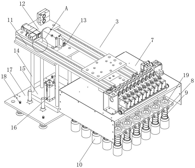 A mobile feeding mechanism for injection molding machine and its working method