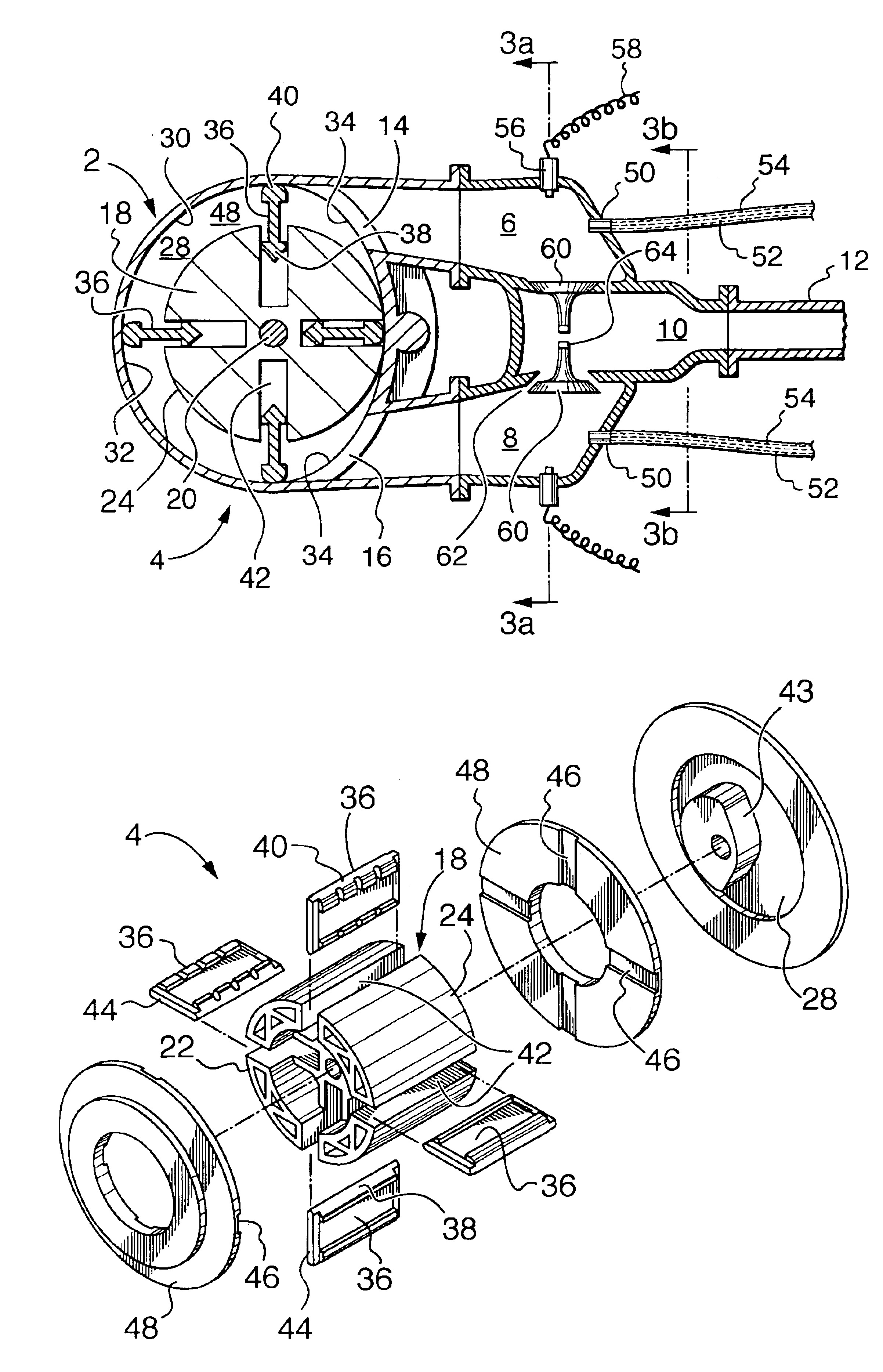 Combustion and exhaust heads for fluid turbine engines