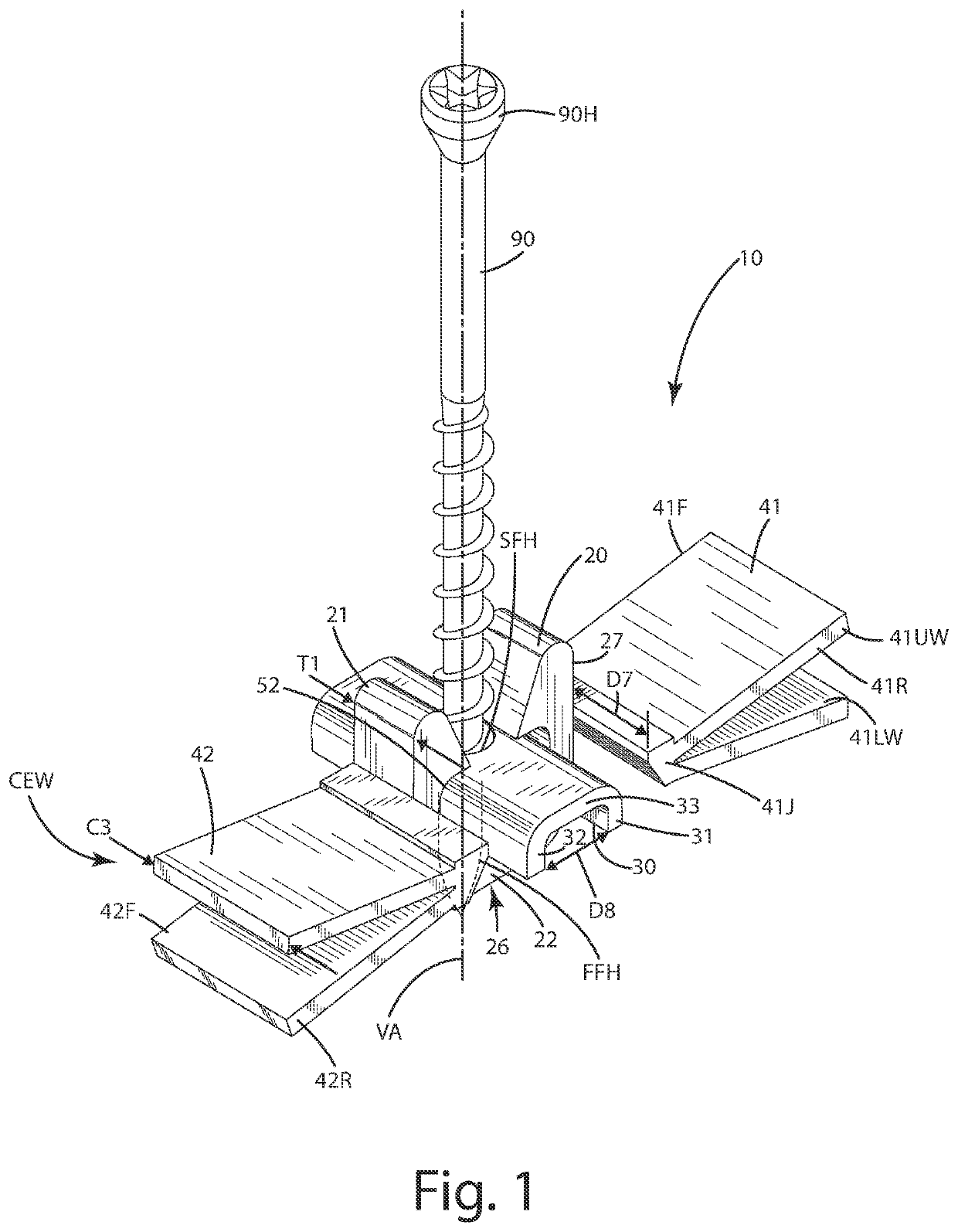 Hidden fastener unit and related method of use