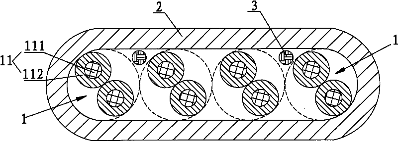 Indoor compressed cable for digital communication and manufacturing method thereof
