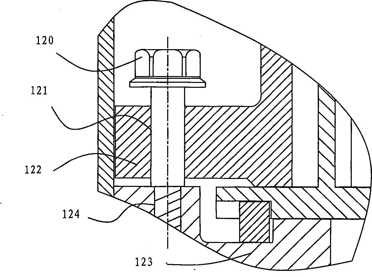 Installation mechanism for scroll compressor non-revolution whirlpool piece and installation method thereof