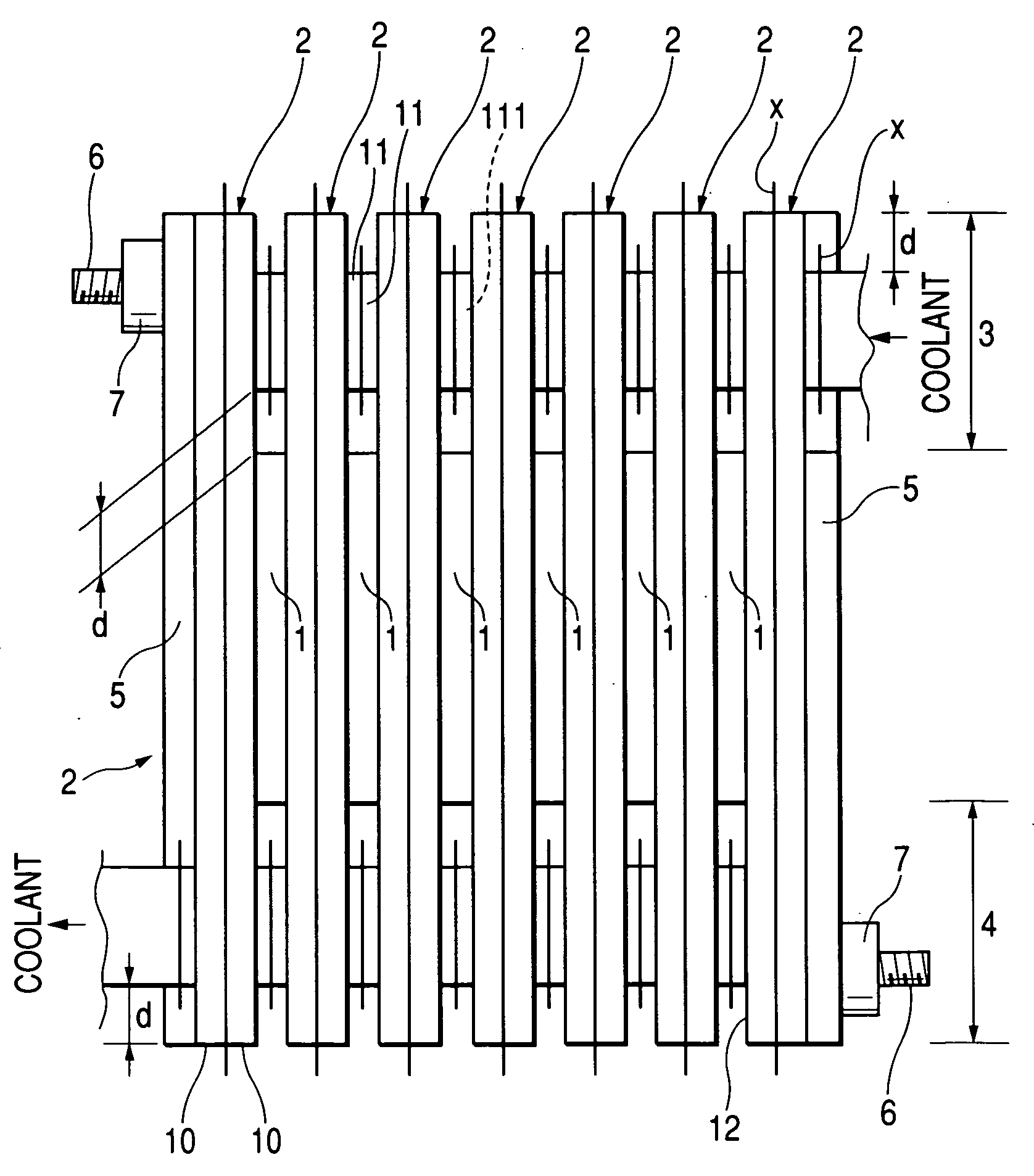 Cooler for cooling both sides of semiconductor device