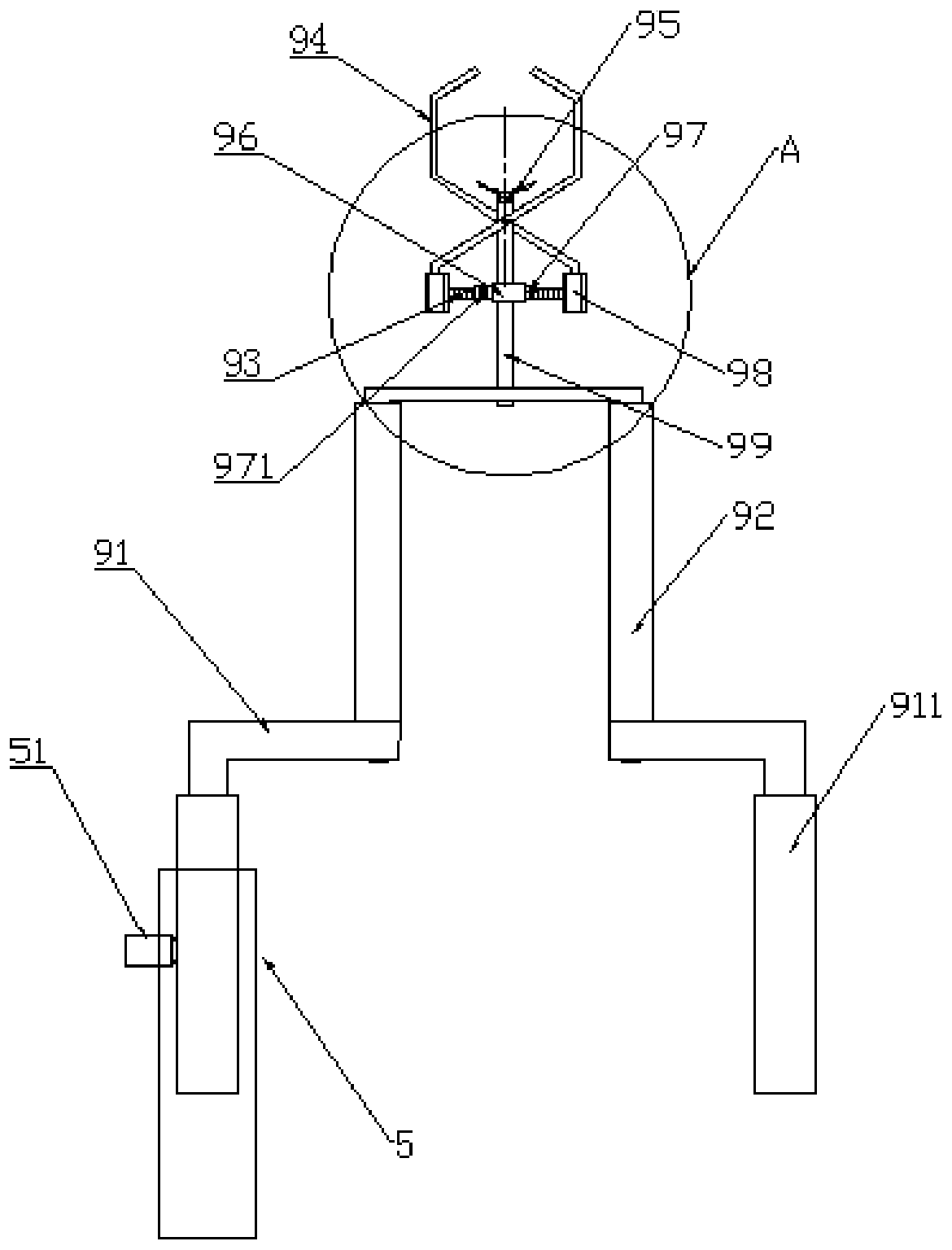 Clamp-type pole clamp, clamp-type pole frame and clamp-type multi-point fixed high-altitude insulation work platform