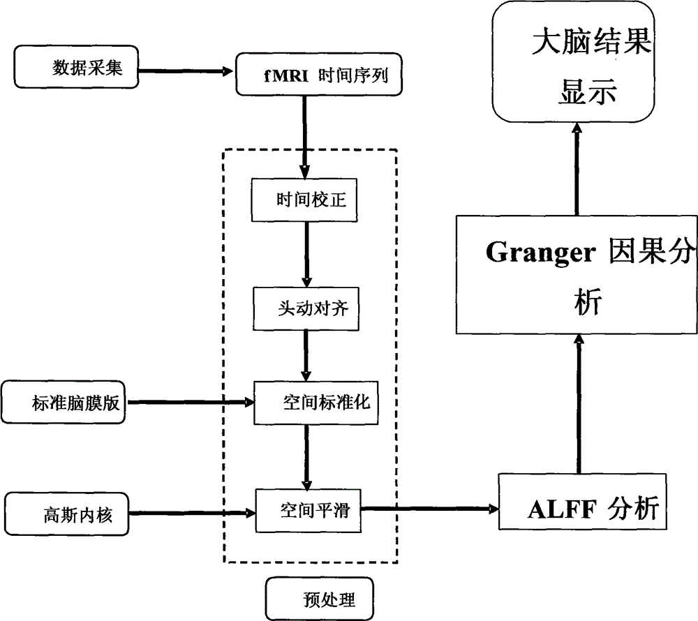 Granger causality analysis method for brain nuclei based on obesity model PWS