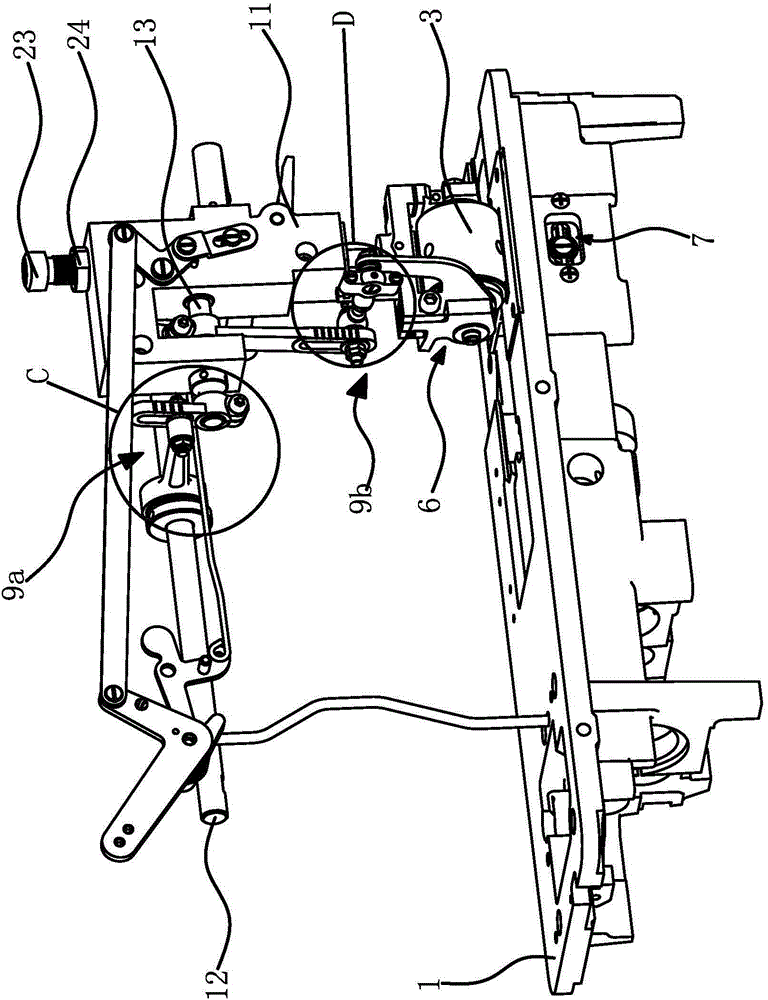 A rear tug wheel device for a sewing machine