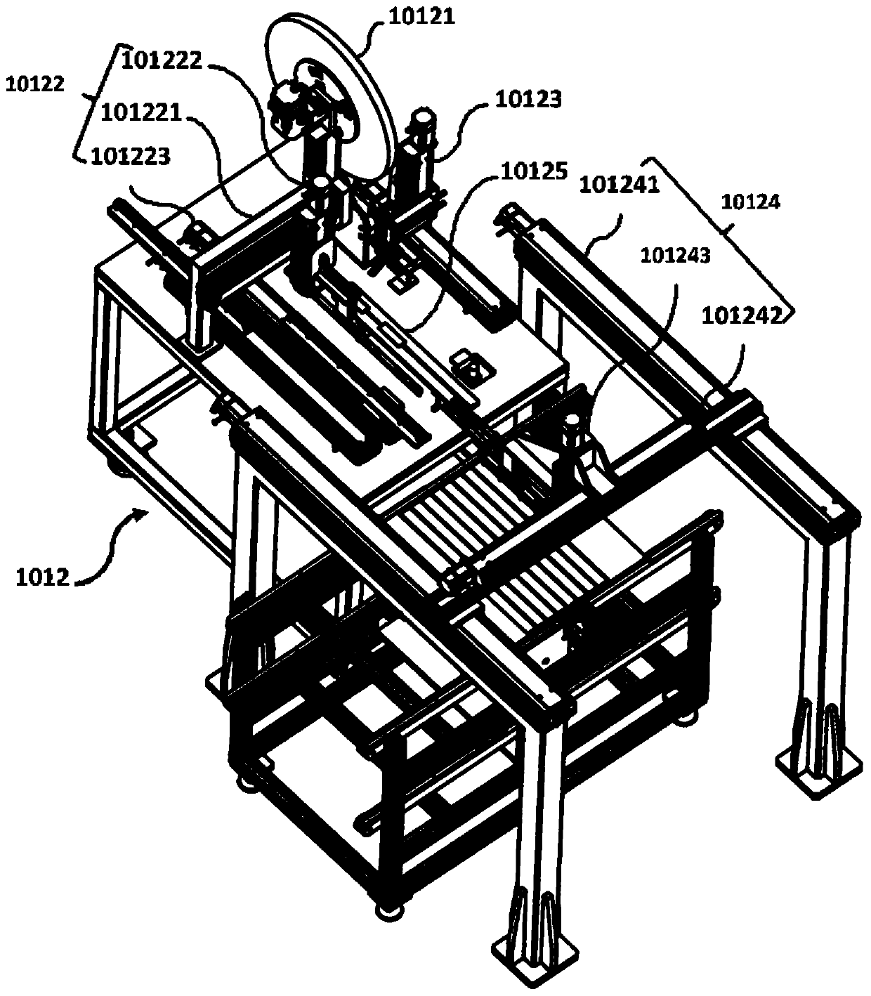 Electrode strip laying device and method