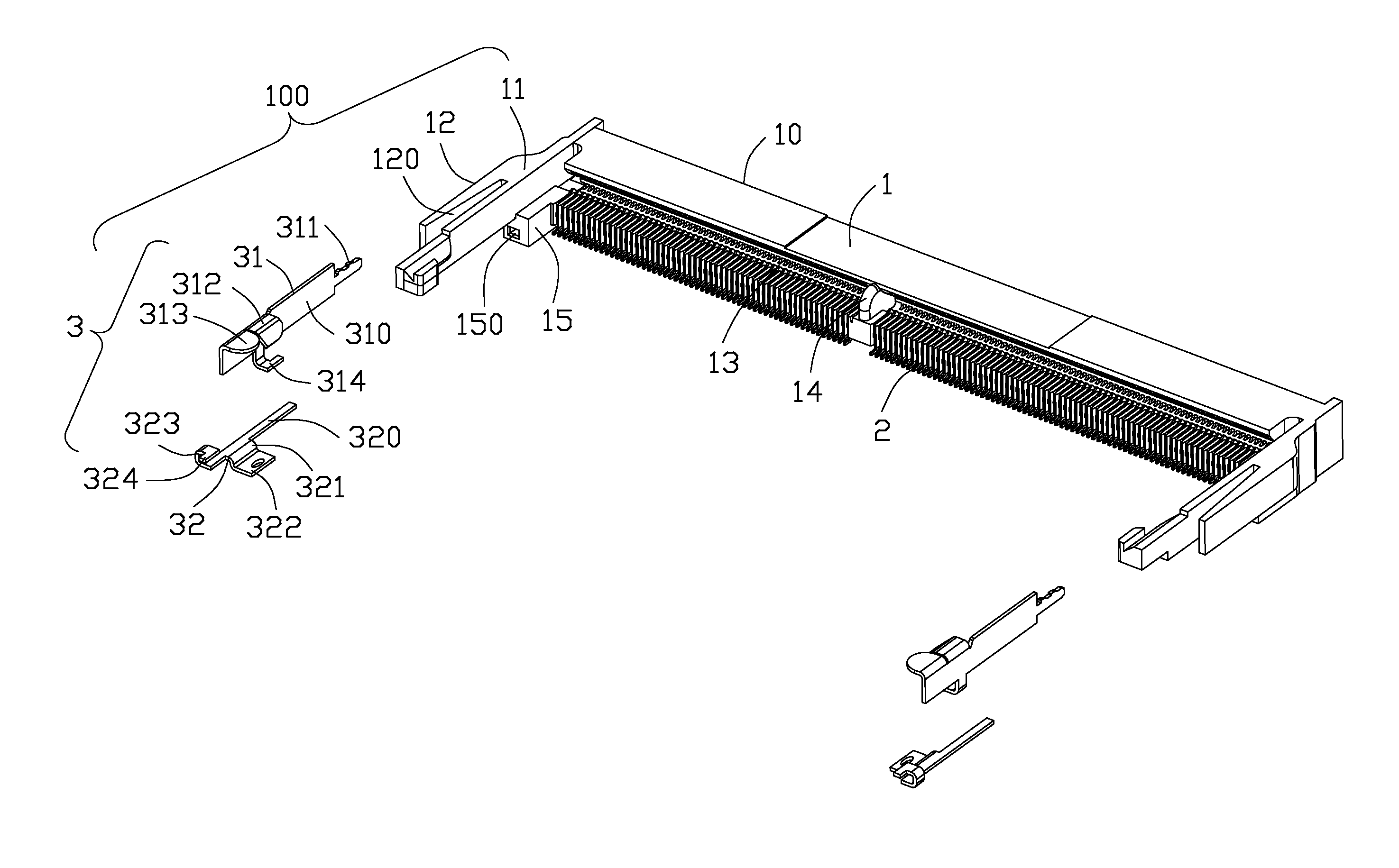 Card edge connector with floating metal member