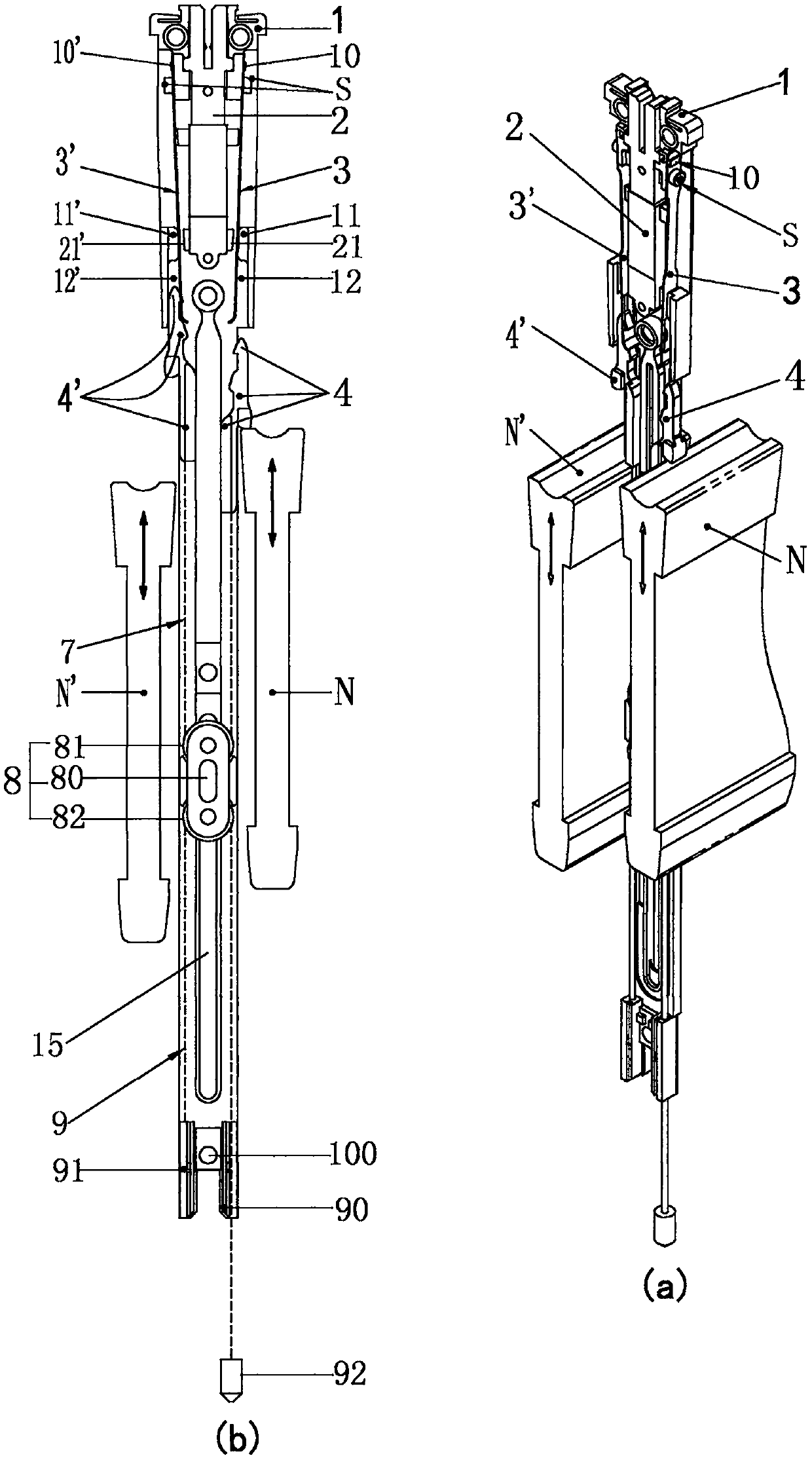 Electromagnetic needle lifting unit applied to electronic jacquard machine, electromagnetic needle lifting module