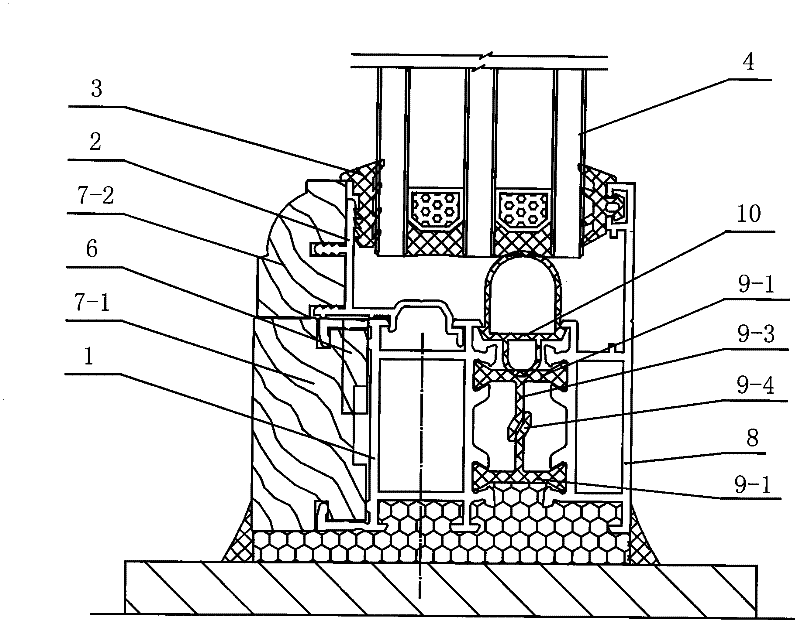 Full thermal insulation door/window formed by compounding aluminum alloy sections and solid wood sections