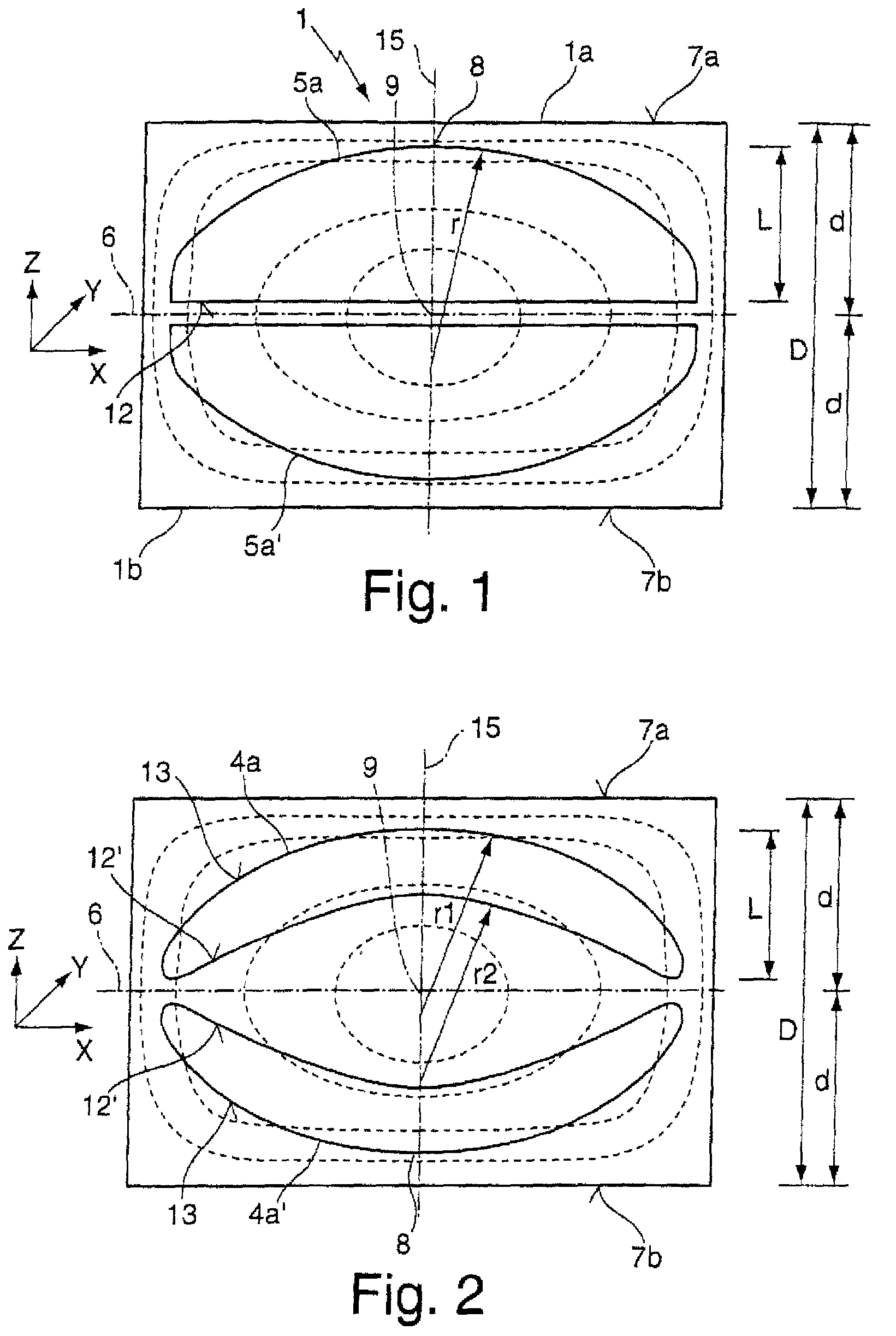 Lens blank and lens elements as well as method for their production