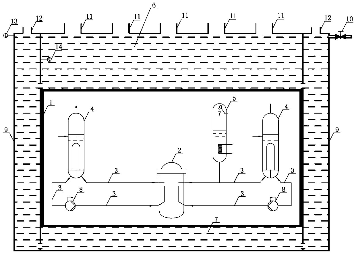 Passive cooling structure and design method for floating reactor containment