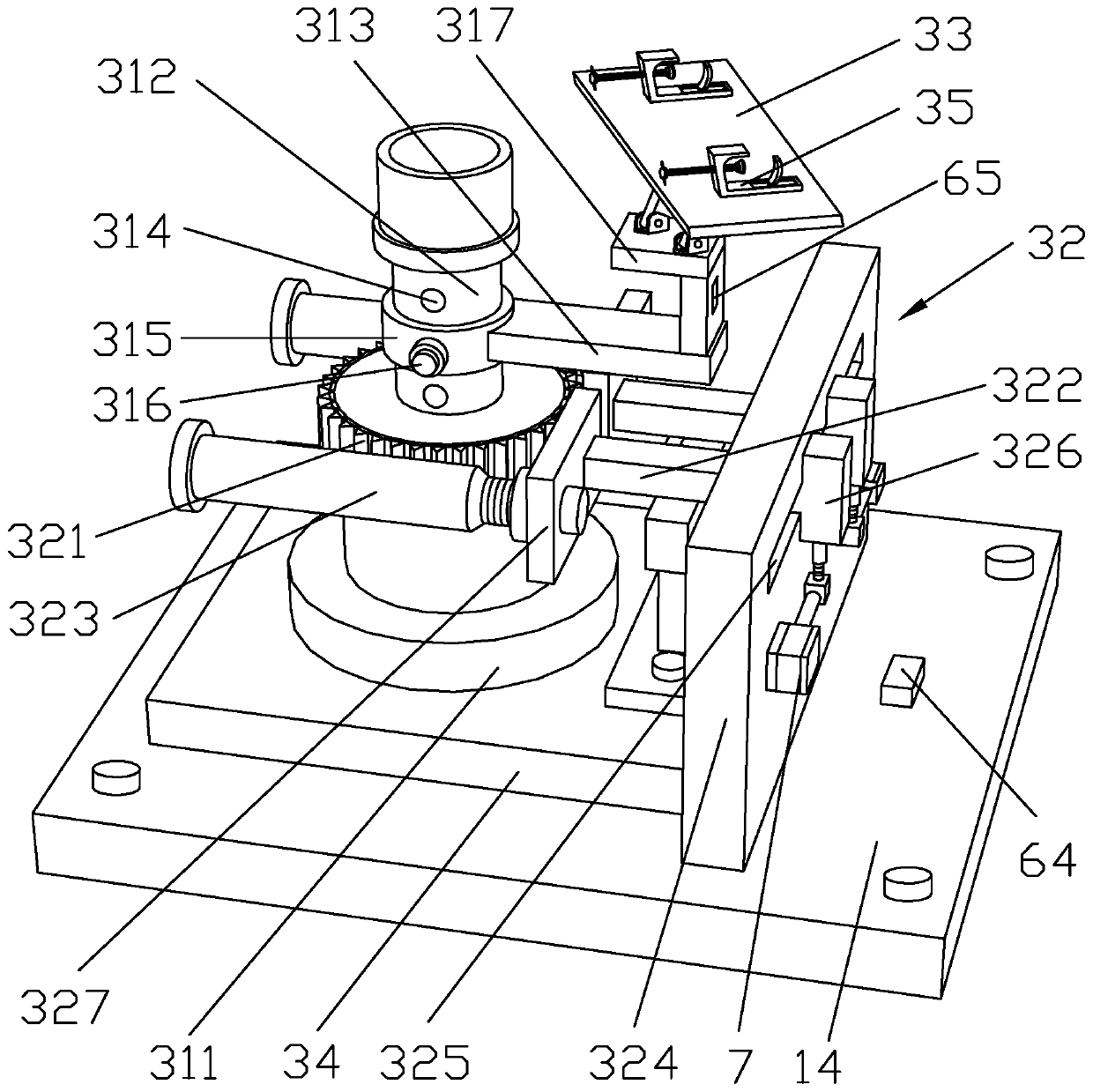 A rotary flame welding machine