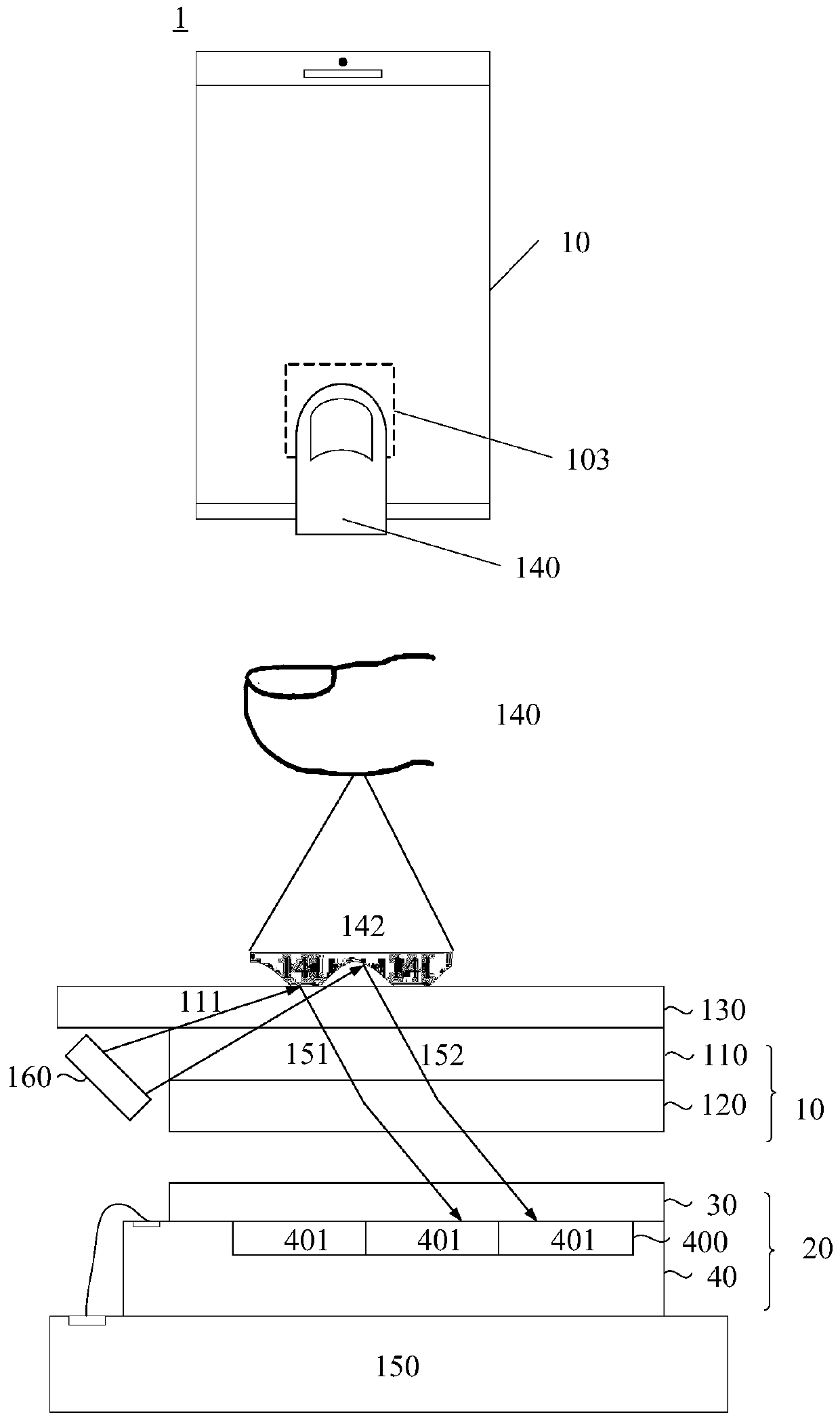Under-screen fingerprint identification device and electronic equipment