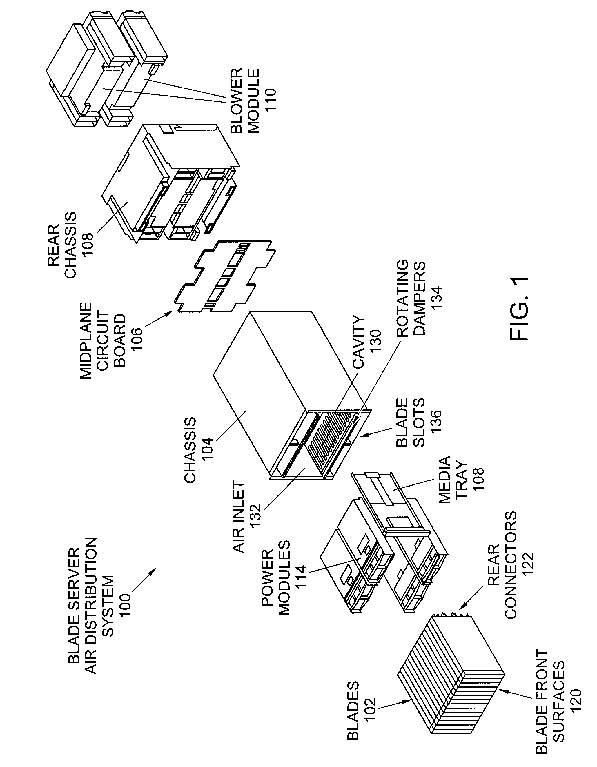 System, method, and apparatus for distributing air in a blade server