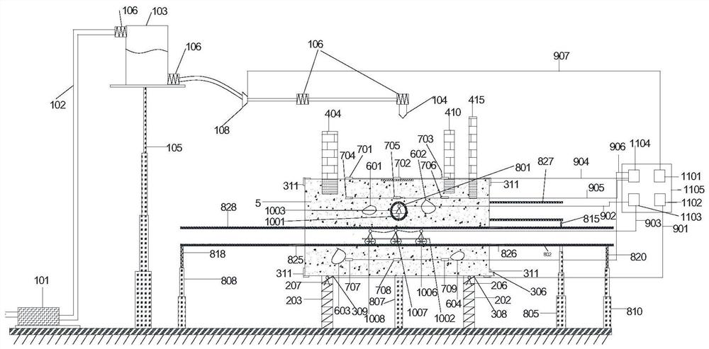 Model experimental device for long-term ground subsidence caused by operation of overlapping tunnels in high-density areas