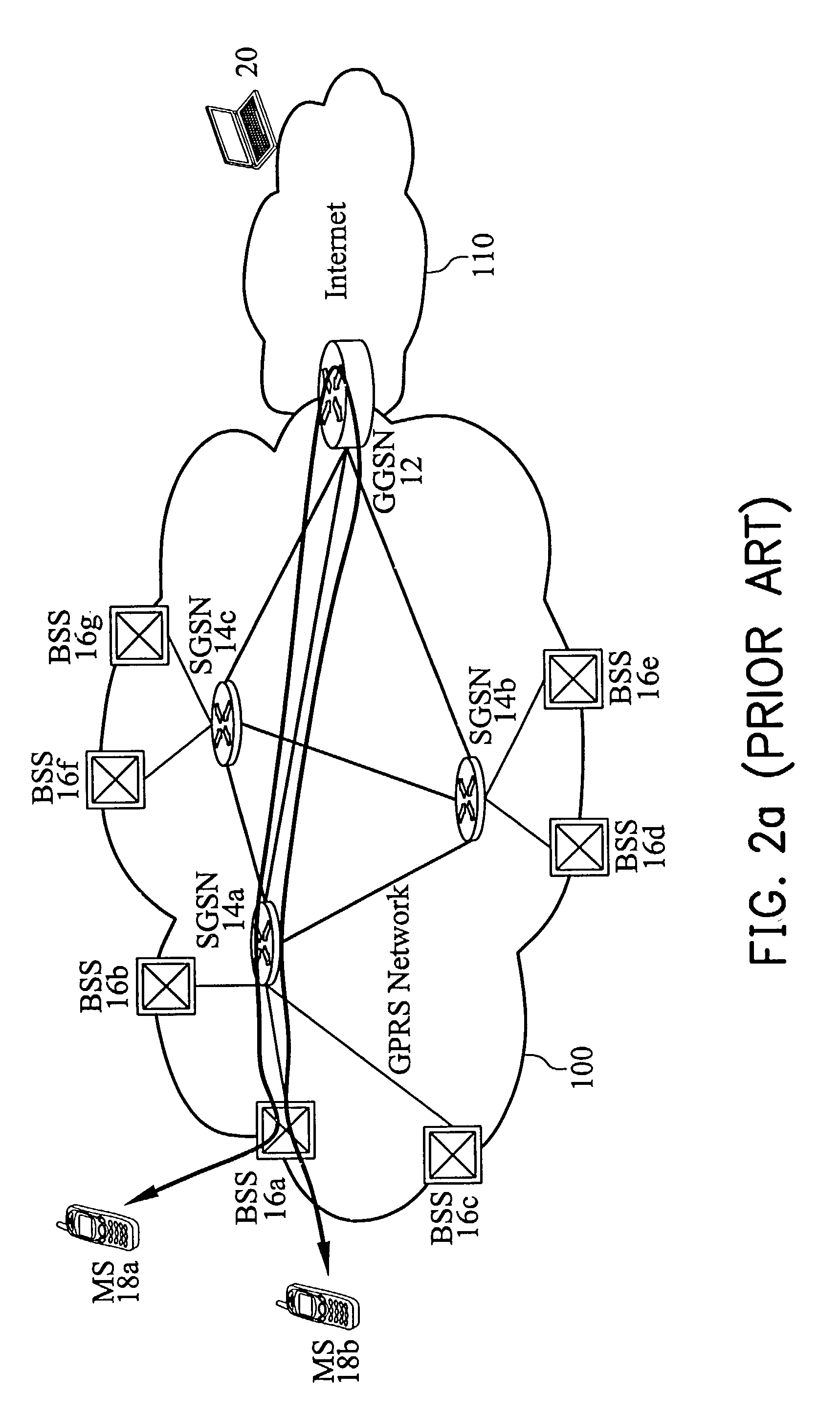 Packet delivery method for packet radio networks