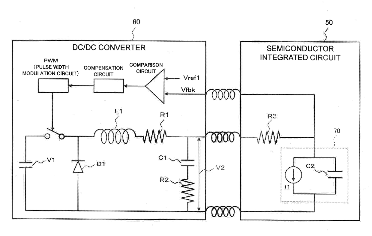 Semiconductor integrated circuit, semiconductor system, and electric source voltage control method