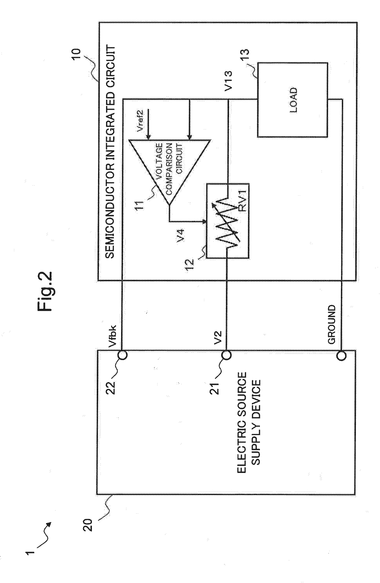 Semiconductor integrated circuit, semiconductor system, and electric source voltage control method