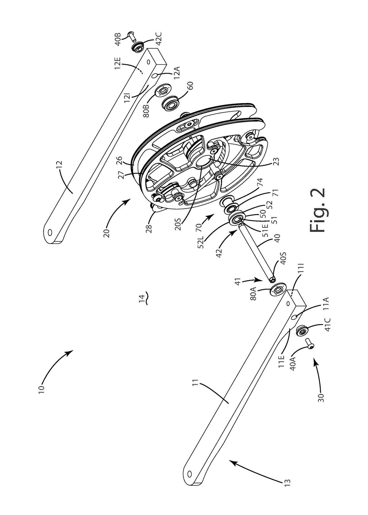 Archery bow axle assembly