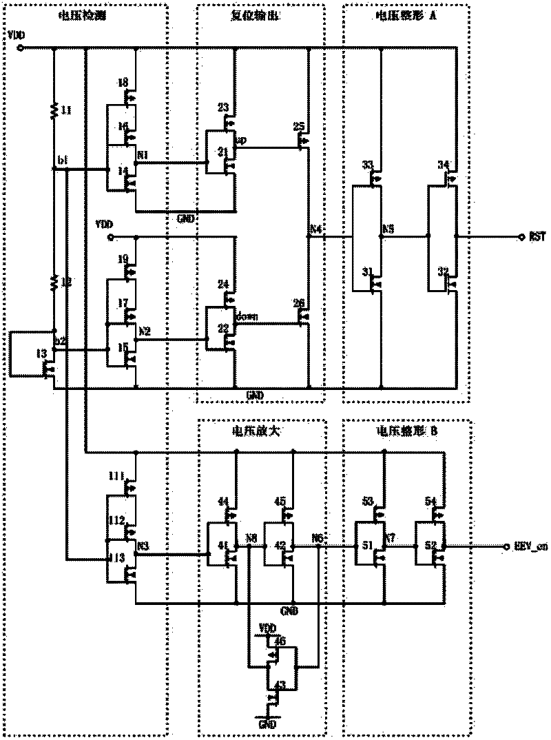 Reset circuit based on low-voltage detection function